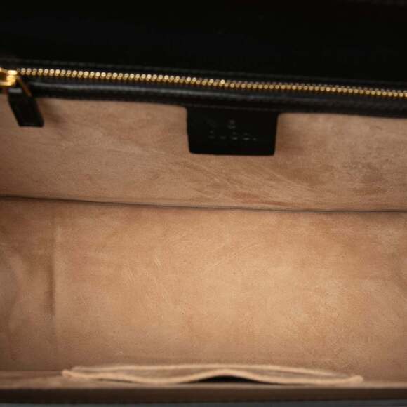 Gucci Sylvie Medium Handbag/Shoulder Bag, 2-Way, 431665, Black/Multicolor Lea... - Picture 4 of 6